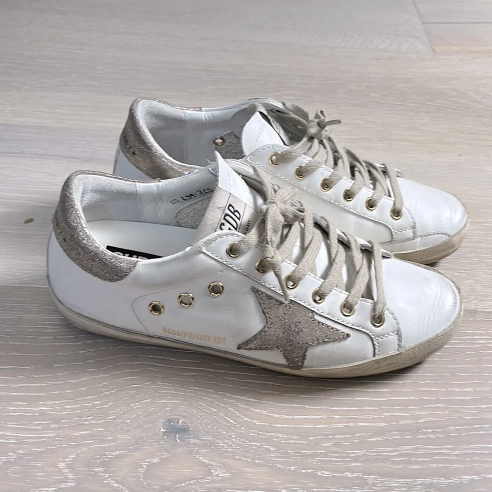 Private edition golden goose superstar white with rose gold star and heel - Picture 1 of 10
